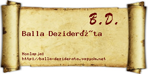 Balla Dezideráta névjegykártya