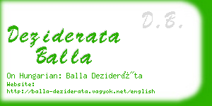 deziderata balla business card